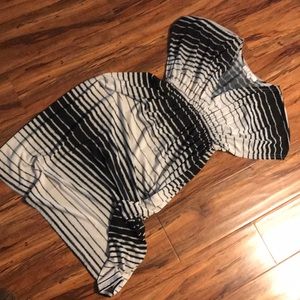 Black and white knee length dress